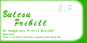 bulcsu pribill business card